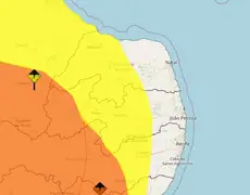 Inmet publica novo alerta de chuvas intensas para 55 municípios do Sertão da Paraíba nesta terça-feira(23)