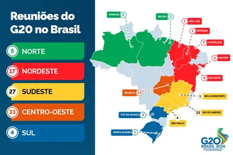 Brasil divulga relação com 13 cidades que irão sediar encontros do G20; confira quais