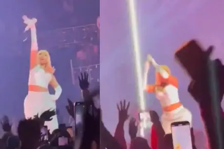 Nicki Minaj é atingida por objeto durante show nos EUA e revida; veja vídeo